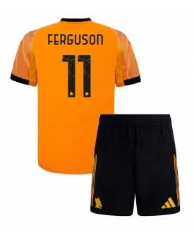 Billige Fotballdrakt AS Roma Evan Ferguson #11 Replika Bortedraktsett Barn 2025-26 Kortermet (med bukser)